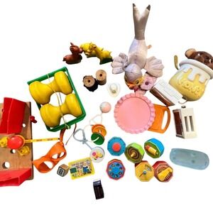 Vintage Fisher Price Baby Toddler Toy Rattle Honey Bear Stacking Reseller Lot
